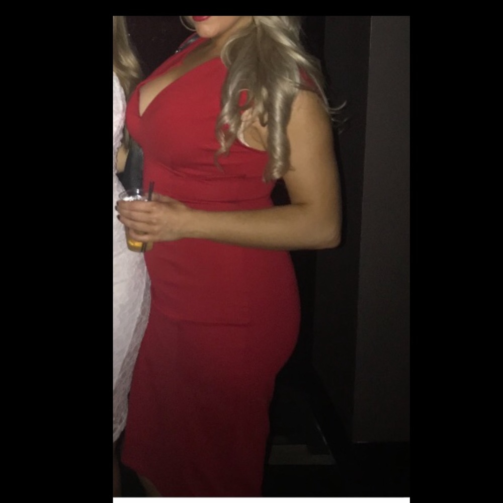 Red body on dress